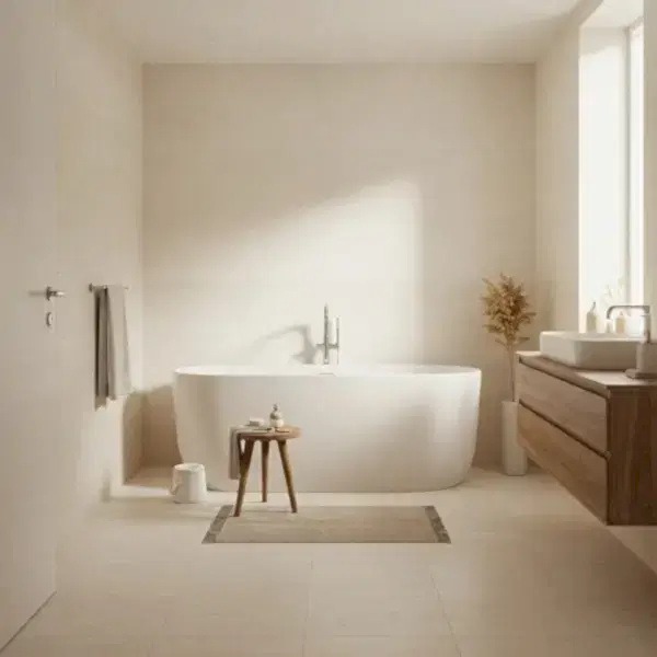 Krem Banyo Dekorasyonu